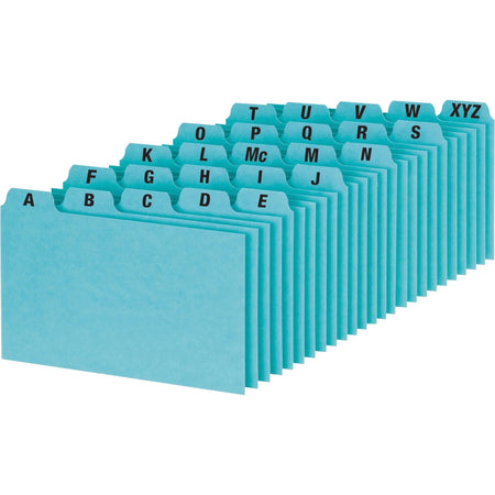 Oxford A-Z Tabs Index Card Guides - Blue Pressboard Dividers - 25/Set - Cards & Accessories