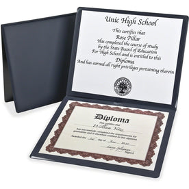 Oxford Certificate Holder: 12’’x10’’ Navy Tab Padded - Durable & Wall Mountable - Certificates Seals