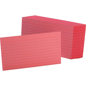 Oxford Colored Ruled Index Cards - 100 Sheets - Front Ruling Surface - Card - 3’’ x 5’’ Sheet Size - Cherry Paper