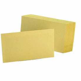 Oxford Colored Blank Index Cards - 100 Sheets - Plain - 3’’ x 5’’ Sheet Size - Canary Paper - Durable - Recycled - Pack
