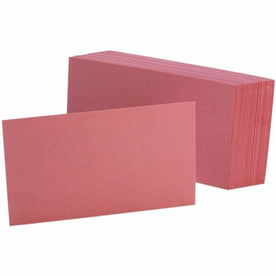 Oxford Colored Blank Index Cards - 100 Sheets - Plain - 3’’ x 5’’ Sheet Size - Cherry Paper - Durable - Pack - &