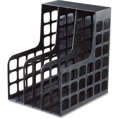 Oxford Decorack Shelf File: 2 Dividers Black Plastic - 1 Each - Literature Holders/Sorters
