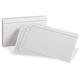 Oxford Ruled Heavyweight Index Cards - Front Ruling Surface - 3’’ x 5’’ Sheet Size - White Paper - & Accessories