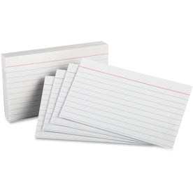 Oxford Index Cards - 3’’ x 5’’ - 85 lb Basis Weight - Sustainable Forestry Initiative (SFI) - White - 100 / Pack - &