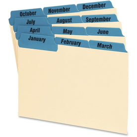 Oxford Laminated Tab Index Card Guides - 12 x Divider(s) - Printed Tab(s) - Month - January-December - 6’’ Divider