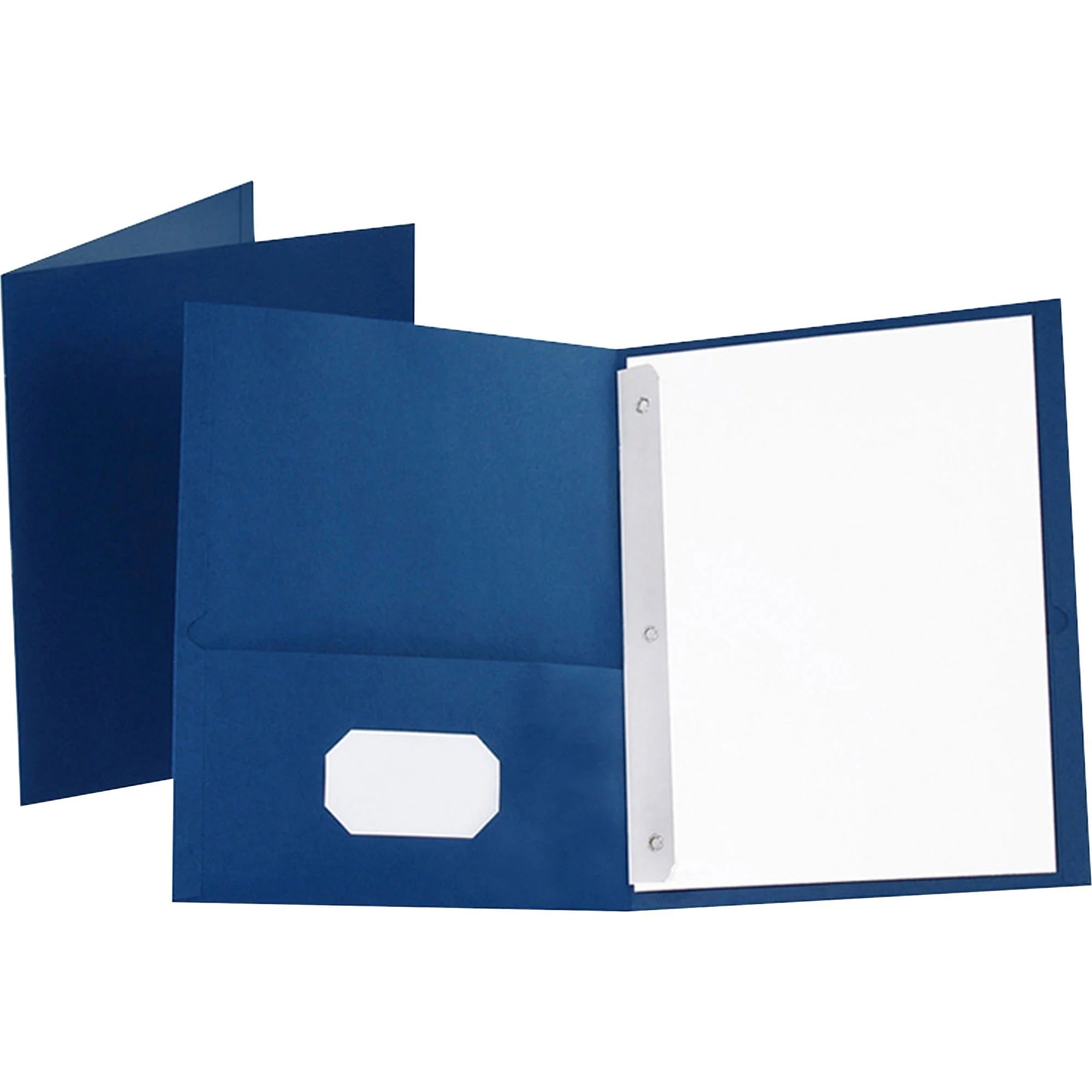 Oxford Letter Recycled Pocket Folder - Blue Leatherette - 85 Sheets - 25/Box - Folders