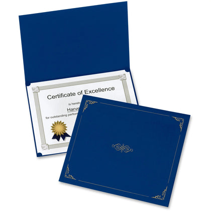 Oxford Linen Dark Blue Certificate Holder - Acid-free 8 1/2’’ x 11’’ - Pack of 5 - Certificates & Seals