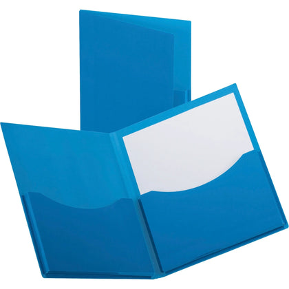 Oxford Navy Letter Pocket Folder - 200 Sheet Capacity - Laminated Gloss Finish - Report Covers