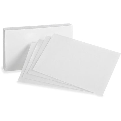 Oxford Plain Index Cards - 3’’ x 5’’ - 85 lb - SFI Certified - White - 100 Pack - & Accessories
