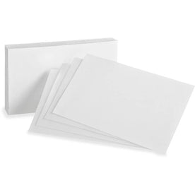 Oxford Plain Index Cards - 3’’ x 5’’ - 85 lb Basis Weight - Sustainable Forestry Initiative (SFI) - White - 100 / Pack
