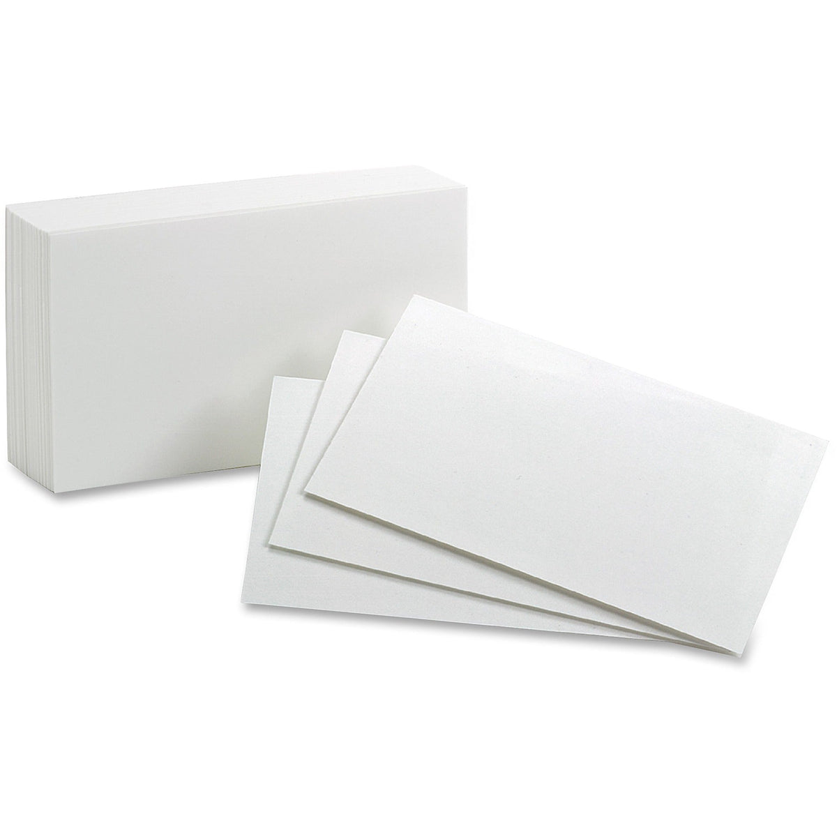 Oxford Plain Index Cards - 3’’ x 5’’ - 85 lb Basis Weight - Sustainable Forestry Initiative (SFI) - White - 100 / Pack