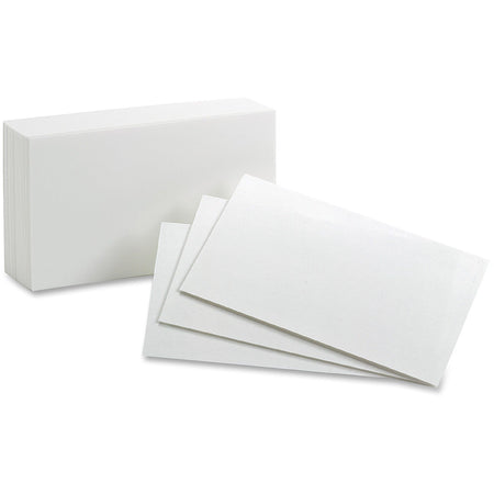 Oxford Plain Index Cards - 3’’ x 5’’ - 85 lb Basis Weight - Sustainable Forestry Initiative (SFI) - White - 100 / Pack