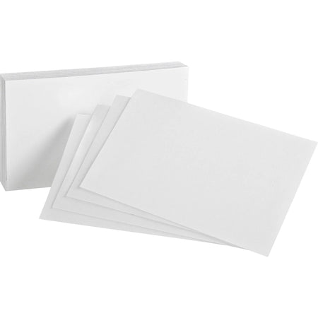 Oxford Plain Index Cards: 4’’ x 6’’ 85 lb SFI Certified - White - 100/Pack - Cards & Accessories