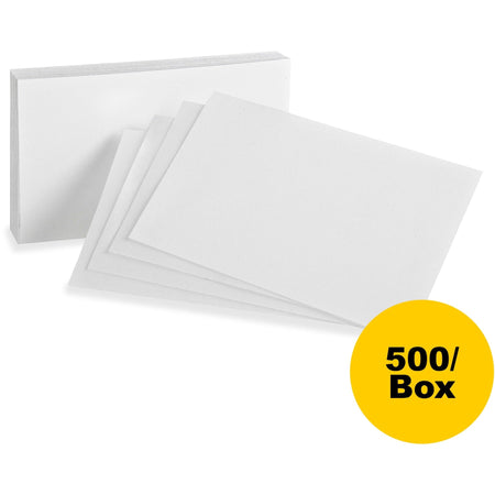 Oxford Plain Index Cards - 5’’ x 8’’ - 85 lb Basis Weight - Sustainable Forestry Initiative (SFI) - White - 100/Pack
