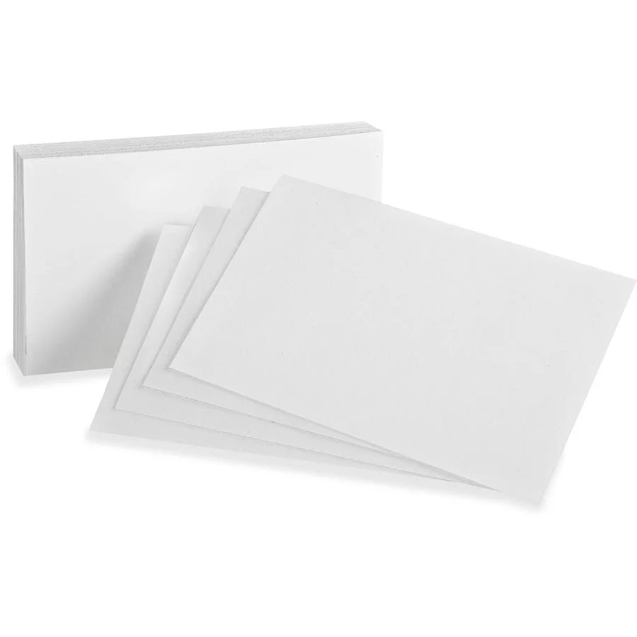 Oxford Plain Index Cards - 5’’ x 8’’ - Sustainable Forestry Initiative - White - 100 / Pack - & Accessories