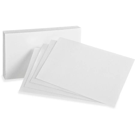 Oxford Plain Index Cards - 5’’ x 8’’ - Sustainable Forestry Initiative - White - 100 / Pack - & Accessories