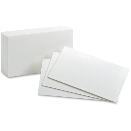 Oxford Plain Index Cards - 5’’ x 8’’ - Sustainable Forestry Initiative - White - 100 / Pack - & Accessories