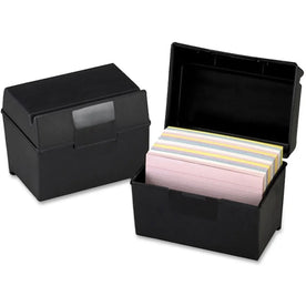 Oxford Plastic Index Card Boxes with Lids - External Dimensions: 6’’ Width x 4’’ Height - 400 - Flip Top Closure