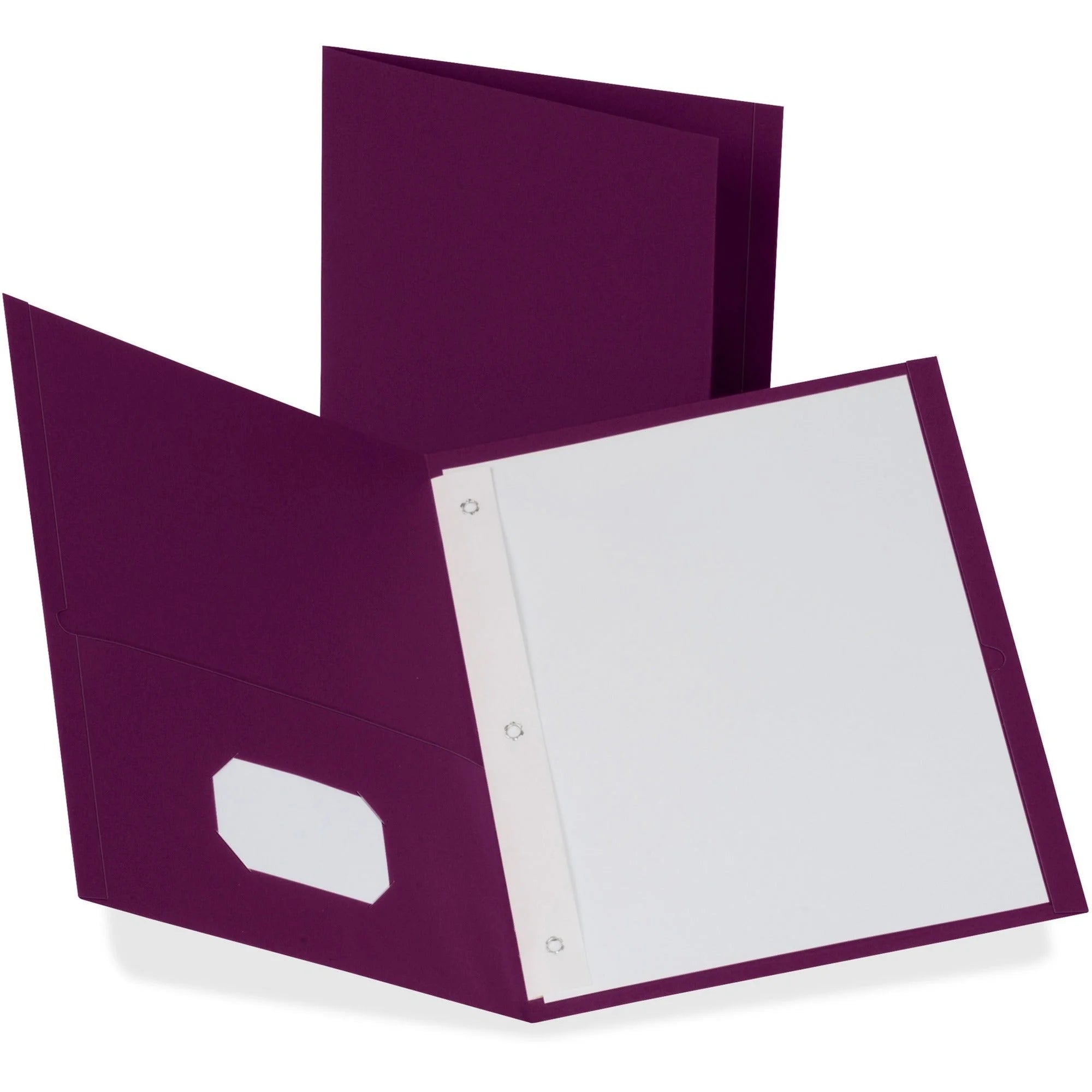 Oxford Recycled Burgundy Pocket Folder - 8.5’’ x 11’’ - Tear Resistant - 25/Box - Folders