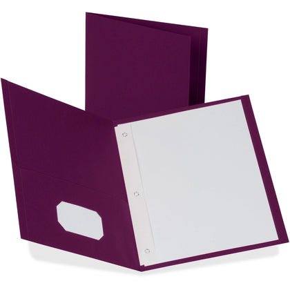 Oxford Recycled Burgundy Pocket Folder - 8.5’’ x 11’’ - Tear Resistant - 25/Box - Folders