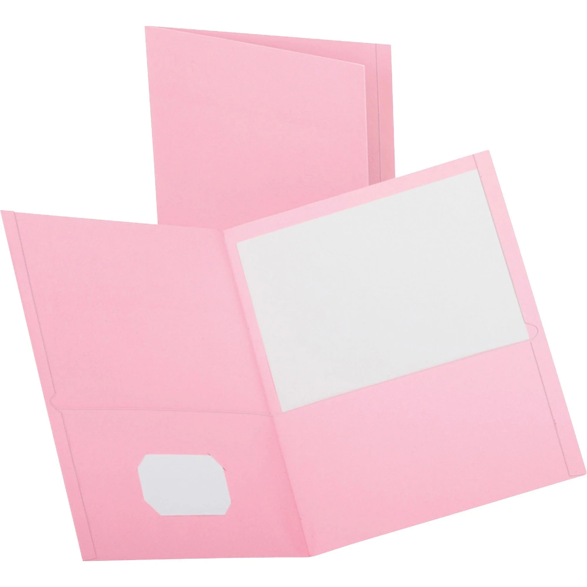 Oxford Recycled Pink Leatherette Pocket Folders - 25/Box - Report Covers