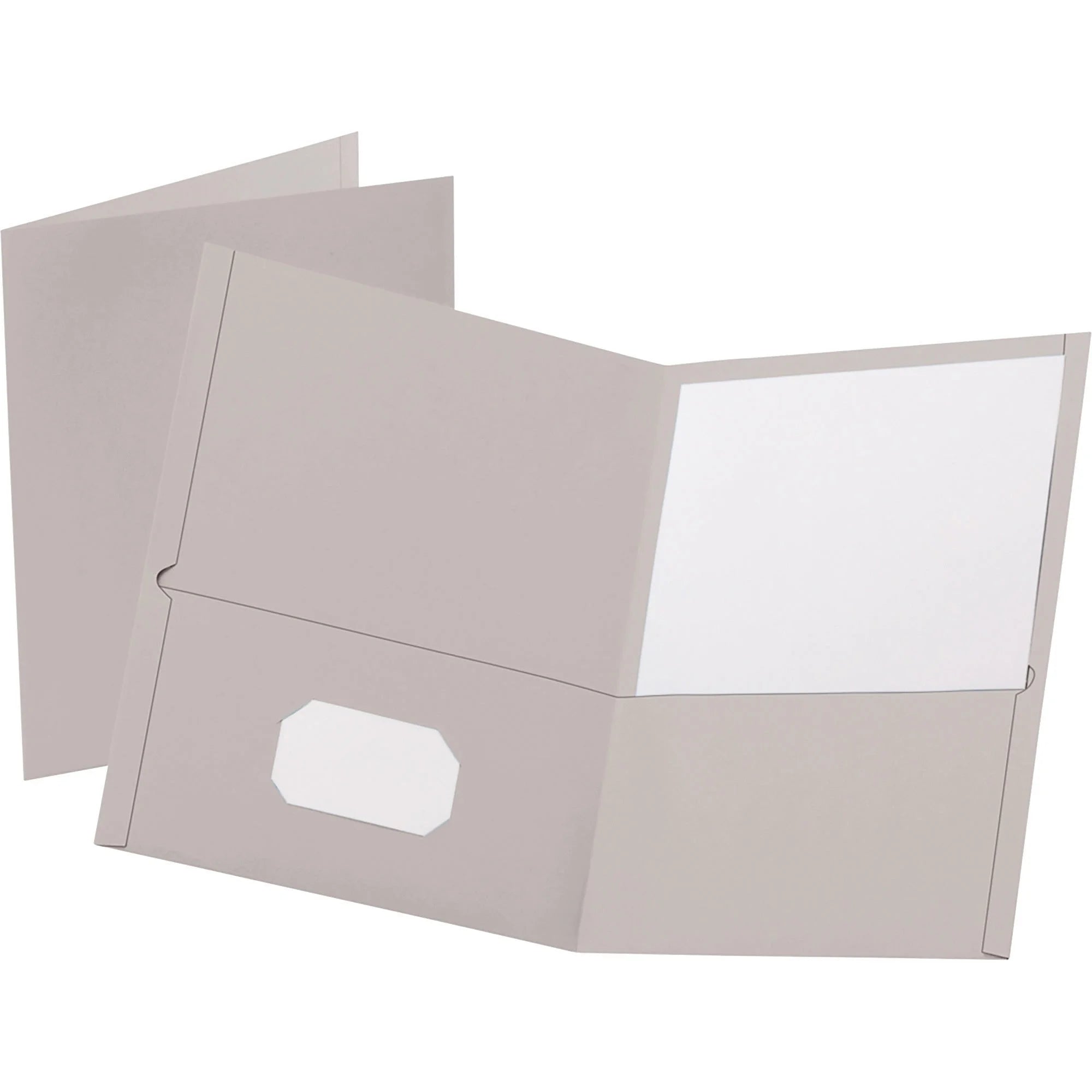 Oxford Recycled Pocket Folder: Gray Leatherette 100 Sheets Capacity - Folders