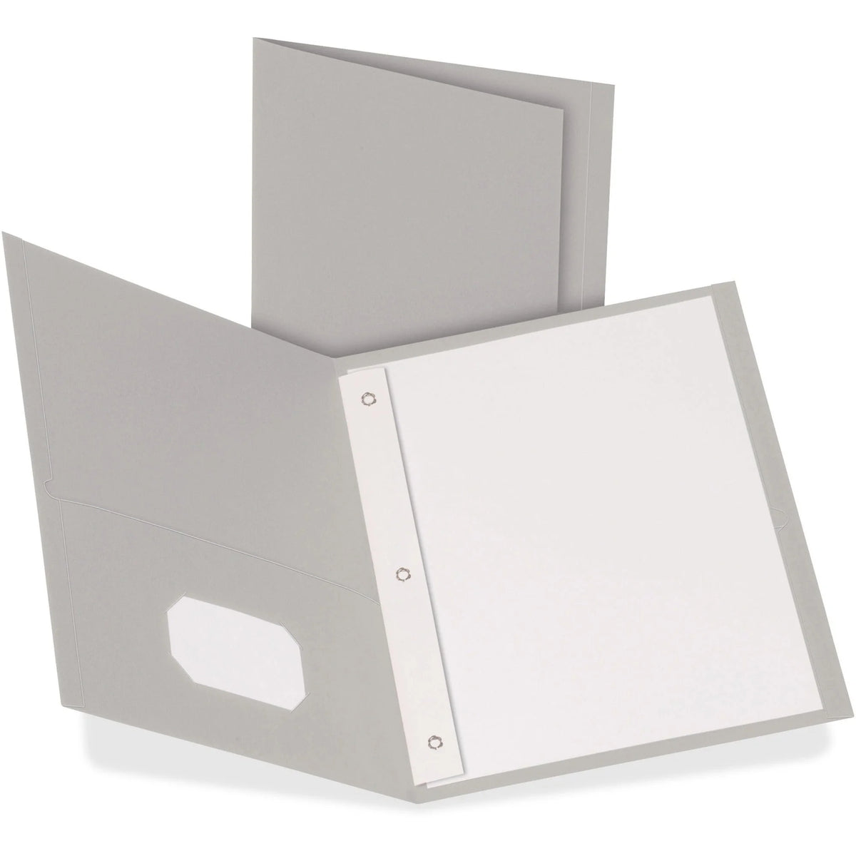 Oxford Recycled Pocket Folder: Gray Leatherette Tear Resistant - 25/Box - Folders