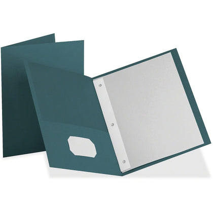 Oxford Recycled Pocket Folder: Teal 135 Sheets 3 Fasteners - Folders