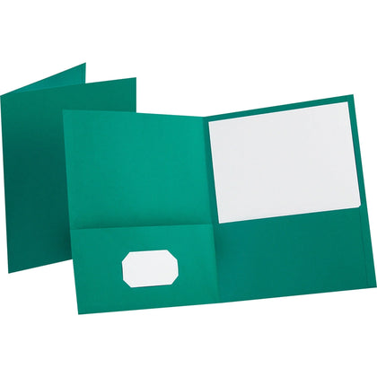 Oxford Recycled Pocket Folder: Teal Leatherette 100 Sheets 2 Pockets - Folders