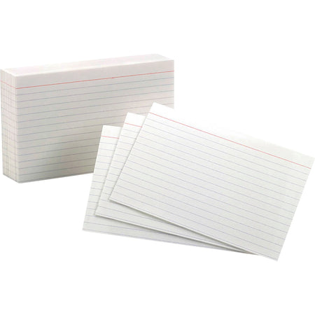 Oxford Ruled Index Cards - 4’’ x 6’’ - 85 lb - SFI Certified - White - 100 Pack - & Accessories