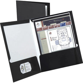 Oxford Showfolio Letter Pocket Folder: 100-Sheet Capacity Black Laminated - 1 Box - Folders
