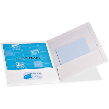 Oxford Showfolio Letter Pocket Folder: White Laminated Twin - 25/Box - Folders