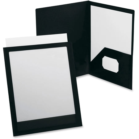 Oxford ViewFolio Letter Pocket Folder: Black Polypropylene 100 Sheets Capacity - Folders