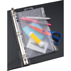 Oxford Zipper Binder Pockets: 9 1/2’’ x 6’’ - 5-Hole Ring - Frost Vinyl/Poly - Pockets