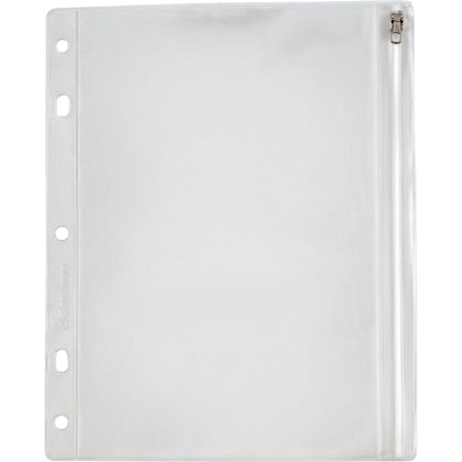 Oxford Zipper Binder Pockets: Clear Poly 10 1/2’’ x 8’’ - Ring Accessory - Pockets