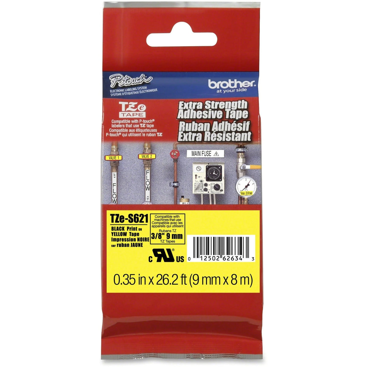P-touch Industrial TZe Tape Cartridge - 11/32’’ Width - Permanent Adhesive - Label Maker Supplies