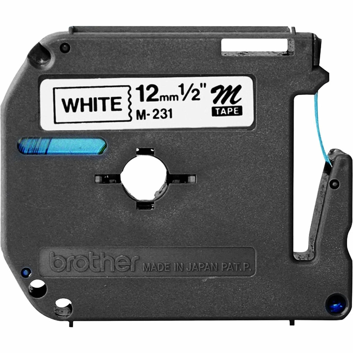 P-touch Nonlaminated M Series Tape Cartridge - 1/2’’ Width - White - Label Maker Supplies