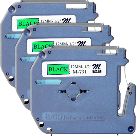 P-touch Nonlaminated M Series Tape Cartridge - 3-Pack Bundle - Label Maker Supplies