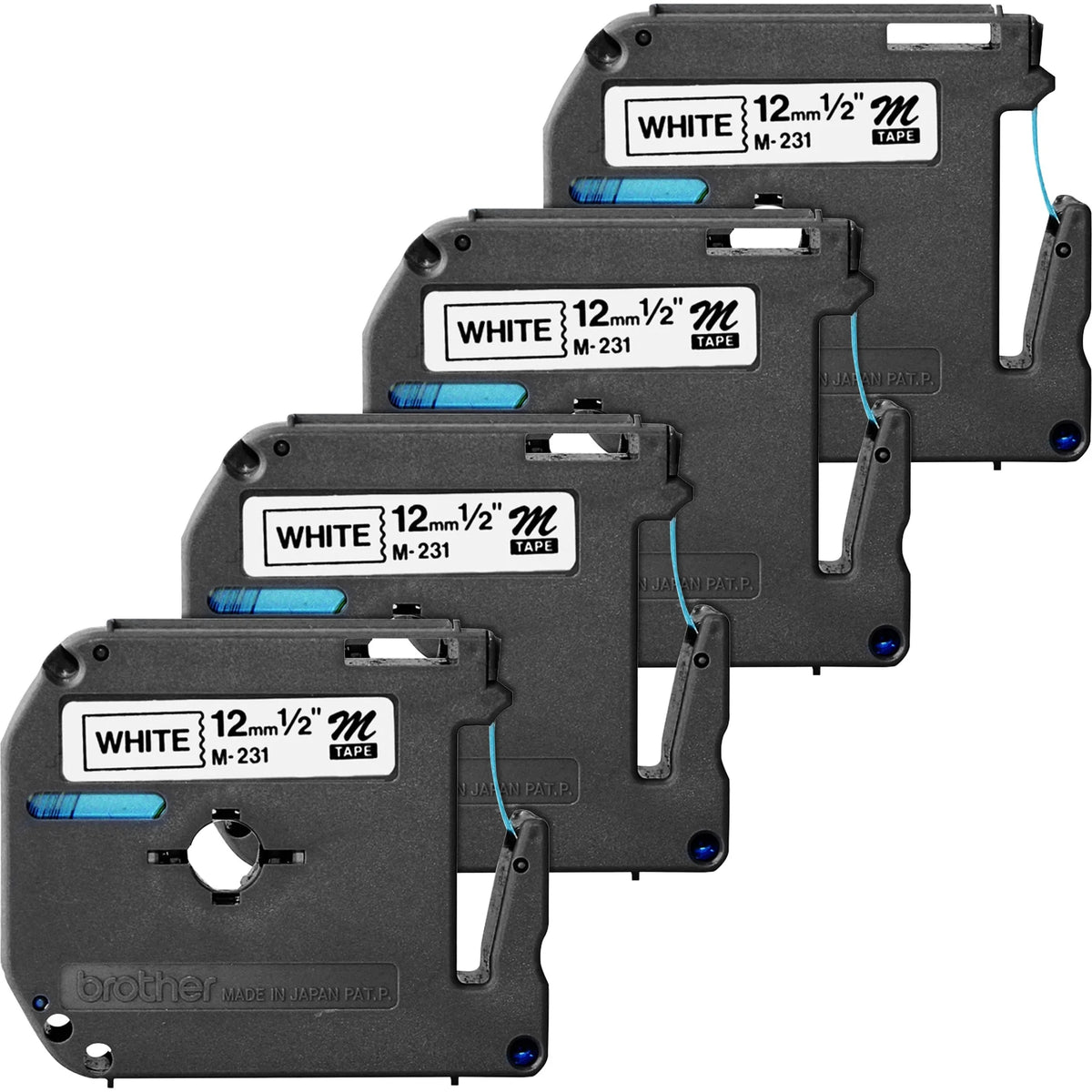 P-touch Nonlaminated M Series Tape Cartridge - White 1/2’’ Width - Label Maker Supplies