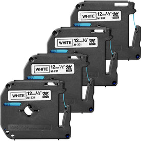 P-touch Nonlaminated M Series Tape Cartridge - White 1/2’’ Width - Label Maker Supplies