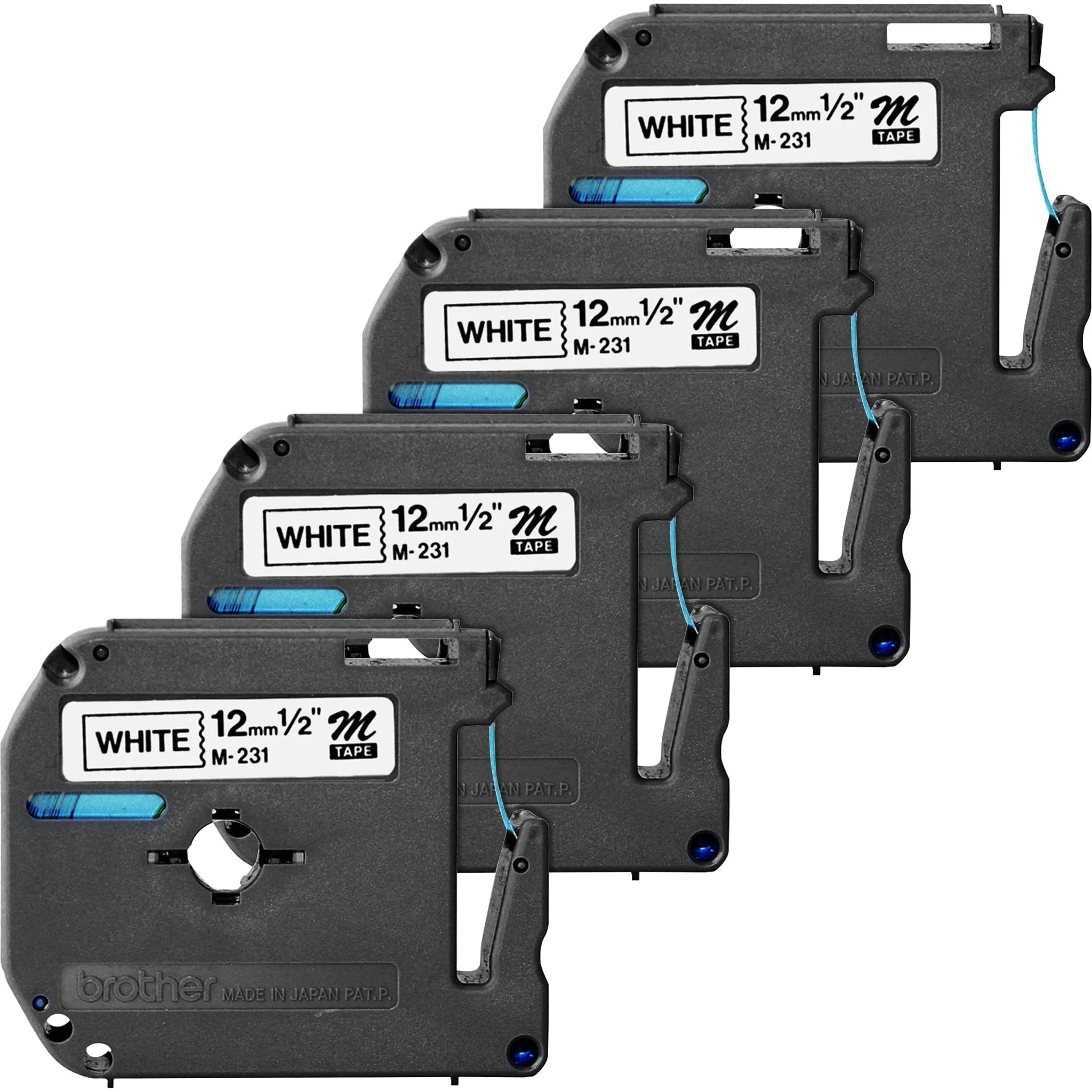 P-touch Nonlaminated M Series Tape Cartridge - White 1/2’’ Width - Label Maker Supplies