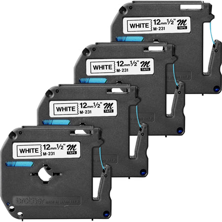 P-touch Nonlaminated M Series Tape Cartridge - White 1/2’’ Width - Label Maker Supplies