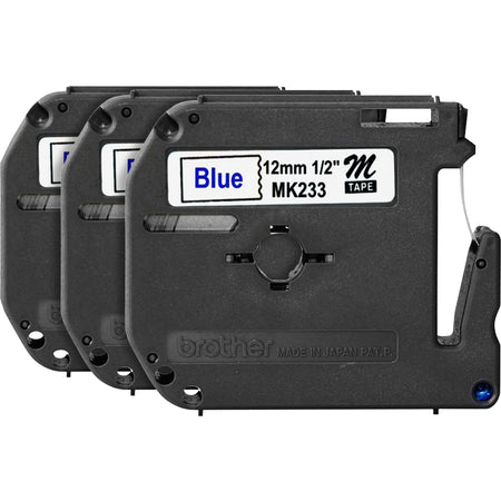 P-touch Nonlaminated M Series Tape Cartridge - White 1/2’’ x 26 1/5’’ - 3 Pack - Label Maker Supplies
