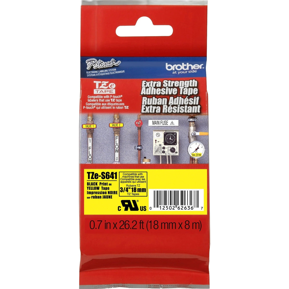 P-touch TZe 3/4’’ Extra Strength Adhesive Tape - Durable Polyethylene - Label Maker Supplies