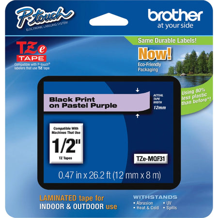 P-touch TZe Pastel Purple Laminated Tape - 15/32’’ x 1/2’’ - 1 Each - Label Maker Supplies