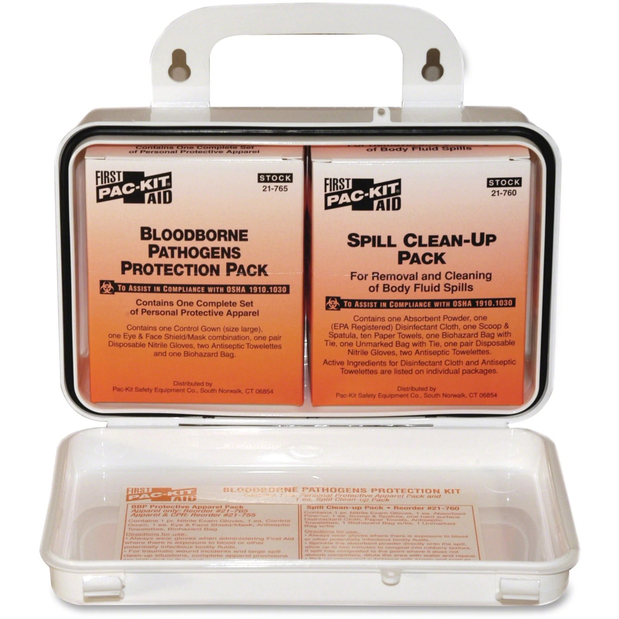 Pac-Kit Bloodborne Pathogens Kit: 27-Piece Safety Equipment in Plastic Case - First Aid Kits