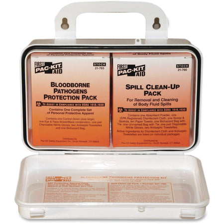 Pac-Kit Bloodborne Pathogens Kit: 27-Piece Safety Equipment in Plastic Case - First Aid Kits