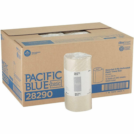 Pacific Blue Basic Recycled Perforated Paper Roll Towel - 1500