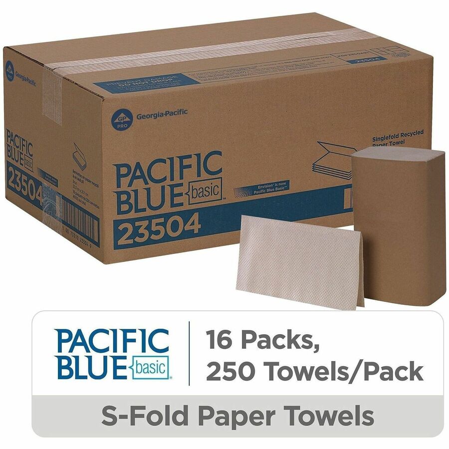 Pacific Blue Basic S-Fold Recycled Paper Towels - Alternate-Image1
