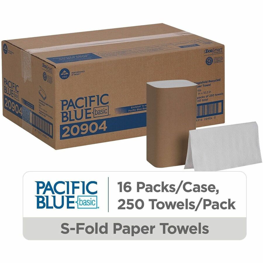Pacific Blue Basic S-Fold Recycled Paper Towels - Alternate-Image1